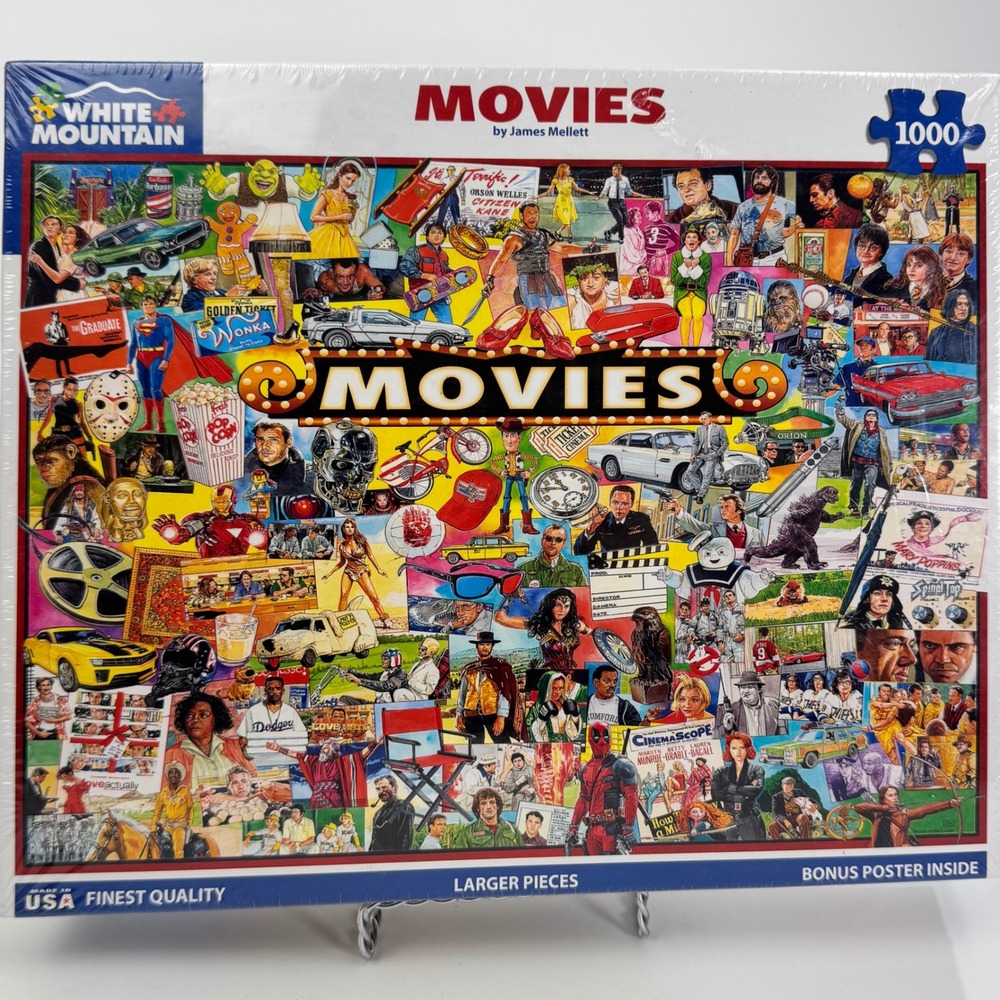 White Mountain Puzzles Movies 1000 Piece James Mellett 1338 NEW SEALED‎